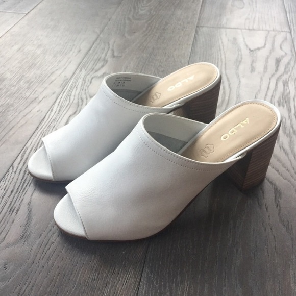 aldo white mules